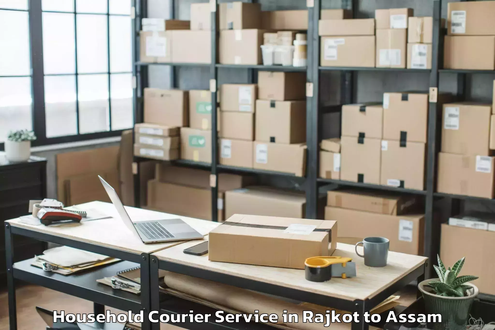 Book Rajkot to Bijni Pt Household Courier Online